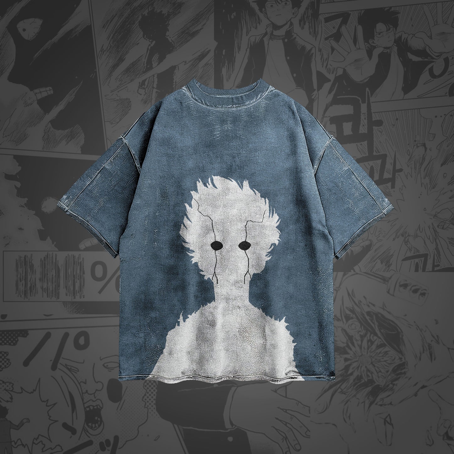 Psyched - Oversized Acid Washed T-shirt